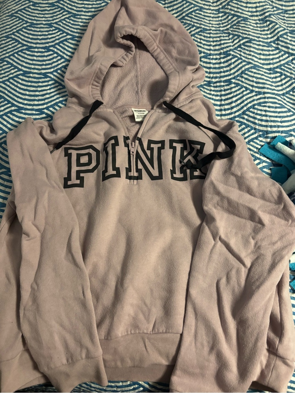 Victoria's Secret PINK Hoodie in Dusty Mauve with Black Accents